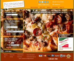 gcp.net: Pizzerias.com :: Eat Pizza. Save Dough.
Buy $20 Gift Certificates for $10 to participating Pizzerias.  Eat more pizza and save more dough with Pizzerias.com!