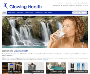 glowing-health.co.uk: Complementary Health Therapists | Glowing Health
Glowing Health provides Alkaline Ionized Water, Jupiter Water Ionizers, Lotus FIR Sauna, Dome Sauna, Colema Boards, Vitratox Kits, KDF Shower Filters.