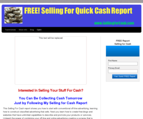 sellingforcash.com: Selling For Cash
Claim Your Free Selling For Cash Report