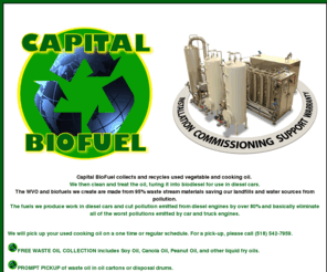 capitalbiofuel.com: Capital BioFuel - Recycling Used Cooking Oil to Make Fuel - Capital BioFuel serving Saratoga, NY - Clifton Park, NY - Albany, NY - Schenectady, NY>
Capital BioFuel will collect waste oil from your restaurant and recycle it into biofuel