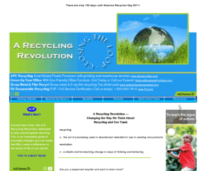 recycling-revolution.com: A Recycling Revolution
Recycling doesn't have to be just another household chore. We can use it as an opportunity to connect with our family, raise funds for our churches and schools, and educate our students.