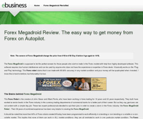 theforexmegadroidreview.com: Forex Megadroid Review | Tutorials, Download, Comparison, Feedbacks and much more.
The best Forex megadroid review you can find on the internet. Here you can fin all the info about this profitable forex robot.