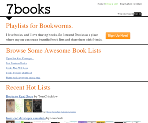 7bks.com: 7books - Playlists for Bookworms
