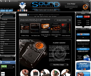 soundunlimited.co.uk: Guitar Strings | Guitar Leads | Guitar Straps | Evans Drum Heads | D'Addario | Orange Amps | Planet Waves | Ernie Ball | DR Strings | Promark Sticks
Sound Unlimited. Run by musicians for musicians we are an online retailer of musical accessories from most of the biggest names in the Industry at the best prices. Orange Amps, D'Addario Strings, Planet Waves Cables and Straps, Evans Drumheads, Promark Drum Sticks, Ernie Ball Strings and Volume Pedals, Martin Strings, Rotosound Strings, DR Neon Strings, Fusion Gig Bags, Carl Martin Effects, Hercules Stands and Dunlop Picks.