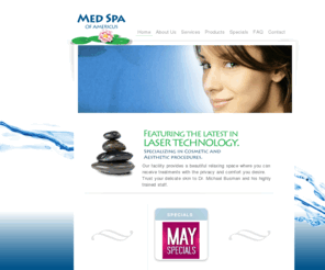 medspaofamericus.com: MedSpa of Americus
Med Spa of Americus offers services like Laser Treatments, Exfoliation, Spa Services, Botox, Dermal Fillers and weight Management to help feel and look more beautiful than ever. With Dr. Michael Busman, a board certified physician, certified laser specialist and certified skin specialist, you can be confident that you will get the most professional care at Med Spa of Americus.