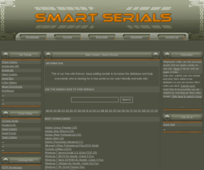 smartserials.com: Smart Serials The Ultimate Resource of Free Serials
Smart Serials - All free serials on one site. Search and find serials to unlock your software.