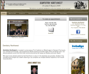 dentistrynorthwest.com: Dentistry Northwest
Dentistry Northwest is a relaxed and friendly yet progressive dentistry in Port Hadlock, near Port Townsend, providing state of the art dentist care. Services offered include teeth cleaning, teeth bleaching, porcelain crowns, composite tooth colored fillings, childrens dentistry, tooth extractions, dental bridges, dentures, tooth implants, and full mouth reconstruction