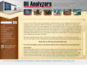 oaitesting.com: Oil Analyzers, Inc. - Oil Analysis, Oil Testing Services
Oil Analyzers, Inc. Complete oil analysis and oil testing services.