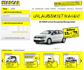 starcar.de: STARCAR Autovermietung Mietwagen LKW Umzüge Berlin Braunschweig Hamburg Köln Hannover Bremen Lübeck Braunschweig Essen.
Umsonst suchen Sie nach einer günstigeren Autovermietung in Hamburg, Hannover, Berlin, Bremen, Braunschweig, Essen, Köln oder Lübeck. Mietwagen zu knallhart günstigen Preisen - klein, gelb, günstig - Star Car überall in Ihrer Naehe