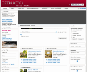 ozenkoyu.info: Sivas ili | Hafik ilçesi | ÖZEN KÖYÜ - Anasayfa
Sivas ili | Hafik ilçesi | ÖZEN KÖYÜ || Özen köyünü tanıttığımız sitemizde, özen ile ilgili her konuda bilgi sahibi olacaksınız. Özen tanıtımı, özenden haberler, özen resimleri, özen videoları ve daha fazlasını sitemizde bulabilirsiniz.