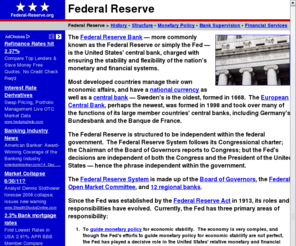 federal-reserve.org: Federal Reserve Bank - The Federal Reserve System
Learn about the purpose, structure, history, and operations of the United States Federal Reserve Bank.