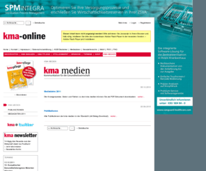 wikom.net: kma Online - kma medien
kma Medien sind das journalistische Auge für interdisziplinäre Management-Themen für die Gesundheits- und Pflegewirtschaft