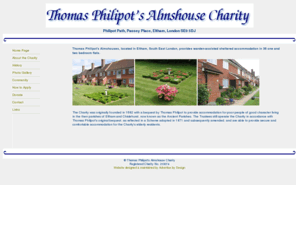 philipots.org.uk: Thomas Philipot's Almshouse Charity, Passey Place, Eltham, London SE9
Thomas Philipot's Allmshouse charity provides 36 one and two bedroom flats for retired people of limited financial means who live within the Ancient Parishes of Chislehurst and Eltham and who are capable of independent living.