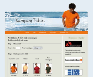 kampanjklader.com: Profilkläder, T-shirt med screentryck från 29 kr / st
Profilkläder, prisvärda t-shirts i bra kvalite med screentryck.