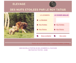 leo-cocker.com: Elevage Léonberg - Cocker Anglais - Chiot
Ce site est dédié aux chiens et aux chiots des races Léonberg et Cocker Anglais. Il présente le standard des races et les portées régulièrement disponibles.