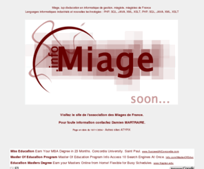 miage.info: Miage, iup d'education en informatique de gestion, miagiste
iup miage, education en informatique