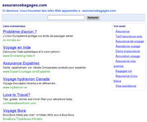 assurancebagages.com: ASSURANCE BAGAGES - Pour un voyage réussi ...
VOYAGE : Pensez à prendre une assurance bagages pour éviter de gacher vos vacances.