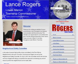 lancerogers.org: Lance Rogers - Home
Lance Rogers - County Commissioner, Merion PA, Commissioner Lance Rogers Public Safety Committee