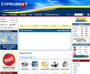 liberia-news.com: Cyprus
Cyprus Net is a Vertical Portal Network with information and resources on Cyprus Businesses and Service Companies. Each of our Vortals relates to an individual Industry or Service, such as CyprusDevelopers.com for Cyprus Property Developers, Cyprus-Hotel.com for the Cyprus Hotel Industry, CyprusCarRental.com for Car Rental Companies and so forth. What makes the CyprusNet network unique is the development of not just one Portal, but more than a hundred, all relying on our unique and memorable Cyprus domain names. 
