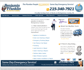 benfranklinplumbingbm.com: Plumbing Doylestown, Plumber in Horsham, Lansdale, Norristown, Willow Grove, New Britain, Quakertown
Benjamin Franklin provides plumbing services, drain line cleaning, gas piping and water filtration in Collegeville, Doylestown, Eagleville, Britain and Horsham area.
