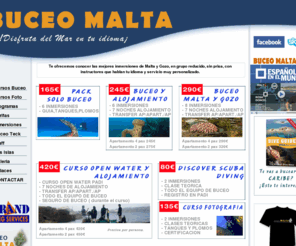 buceoenmalta.com: Buceo en Malta, Gozo y Comino en español. buceomalta.com.
Cursos de buceo en Malta, Gozo y Comino. Cursos de fotografia en la isla de Malta en español. Ven y disfruta del buceo en Malta en tu idioma. buceomalta.com