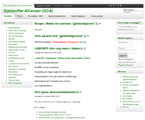 gjeldsoffer-alliansen.no: Gjeldsoffer-Alliansen
GOA er en frivillig organisasjon som driver rådgivning til mennesker som har kommet opp i en vanskelig økonomisk situasjon på grunn av høy gjeld.