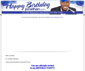 happybirthdayjonathan.com: It's My Birthday, and YOU Get the Gift | Jonathan Sprinkles
