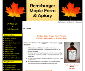 nysmaple.org: Remsburger Maple Farm, Apiary - Quality Maple Syrup & Honey Products,Maple Candy,New York
Quality Maple Syrup & Honey Products from Upstate New York. Honey Comb,Honey Candy,Maple Syrup,Maple Candy,Maple Sugar,100% Pure Maple!