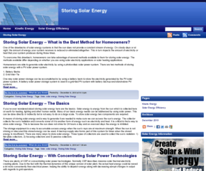 lowcostsolarhome.com: Storing Solar Energy
storing solar energy