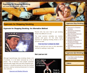 hypnosisforstoppingsmoking.org: Hypnosis for Stopping Smoking | Proven to Stop Smoking with Hypnosis, Hypnotism Quit Smoking
Hypnosis for Stopping Smoking is a Medically Approved & Effective Way to Quit Smoking. Either You Stop Smoking or You Get Your Money Back. 100% Money-Back Guarantee.