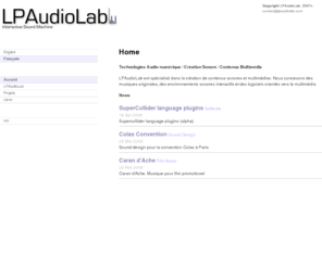 lpaudiolab.com: LPAudioLab, music, sound design, programming
sound design, music, multimedia