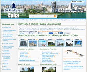 bookinghavana.com: Booking Havana Casas en Cuba |
casas particulares de alquiler en Cuba | pisos, habitaciones y apartamentos de alquiler.
 Directorio de casas particulares de alquiler en la Habana y Cuba, renta de apartamentos y habitaciones particulares, la casa particular y videos de casas en Cuba de alquiler.