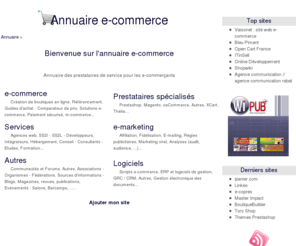 vendre-sur-internet.eu: Annuaire e-commerce
Annuaire des prestataires de service pour les e-commerçants