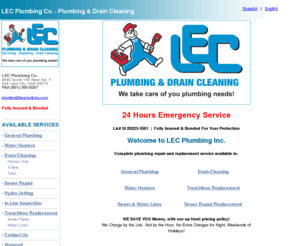 lecplumbing.com: LEC Plumbing - Professional Plumbing, Heating, Sewer & Drain Cleaning Services.
LEC Plumbing Co. provides plumbing, heating, sewer & drain cleaning services to Salt Lake City, Utah.