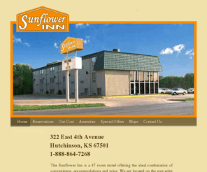 sunflowerinnhutchinson.com: Sunflower Inn  Hutchinson, Kansas
Welcome to the Sunflower Inn Website.  Official site for Sunflower Inn at sunflowerinnhutchinson.com. Get all of the hotel information you need to plan a trip, view vacation packages, schedule a business meeting, discover rate specials and offers, and learn more about Sunflower Inn.