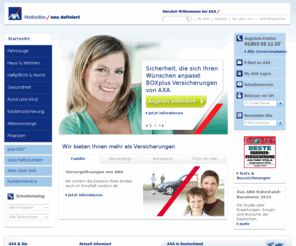 colonia-leben.com: Versicherungen von AXA: Kfz-Versicherungen und viel mehr bei AXA
Versicherungen und Finanzdienstleistungen sind die Schwerpunkte von AXA. G
