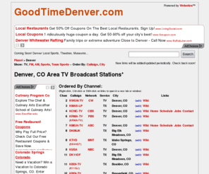 goodtimedenver.com: Denver, CO Area TV Broadcast Stations - GoodTimeDenver.com
Denver, CO Area TV Broadcast Stations