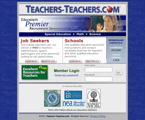 teachers-teachers.org: Teaching Jobs US, Education Jobs, Special Education Teacher Jobs
Teaching jobs in public and private k12 schools throughout the United States.  A great resource for math, science and special education teacher jobs.  Education jobs such as speech pathology, occupational therapy and physical therapy listed as well.