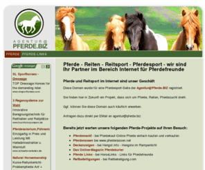 pferdefotografen.com: Pferde - Reiten - Reitsport - Pferdesport - wir sind Ihr Partner im Bereich Internet für Pferdefreunde
Diese Domain wurde für eine Pferdesport-Seite der Agentur@Pferde.BIZ registriert.
Sie finden hier in Zukunft ein Projekt, dass sich um Pferde, Reiten, Pferdezucht dreht.