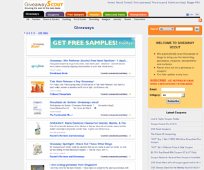 giveawayscout.com: GiveawayScout.com - All blog giveaways, coupons, contests and sweepstakes in one place - Giveaways
Giveawayscout.com is a blog giveaway and coupon search engine. Find the best coupons, giveaways and sweepstakes, search for giveaways and coupons by category, low entry, date and more.