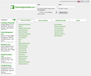 technologicaljobs.com: Technological Jobs - Technical Jobs - Technology Jobs
Technological jobs tech job search lets you search technological jobs, tech jobs, technical jobs and technology jobs.