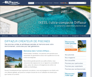 diffazur.com: Diffazur, constructeur de piscines, spas, Côte d'Azur, France
Premier constructeur européen de piscines et spas en béton projeté (gunite) permettant  les formes libres ; revêtements propres à Diffazur ; piscines privées ou publiques ; création et décoration personnalisées ; équipements, service après vente.