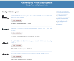 heimkino-system.org: » Heimkinosystem » Günstige Angebote Heimkino System
Heimkinosystem » Top Angebote zum günstigen Preis