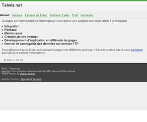 telwiz.net: Accueil
Joomla! - le portail dynamique et système de gestion de contenu