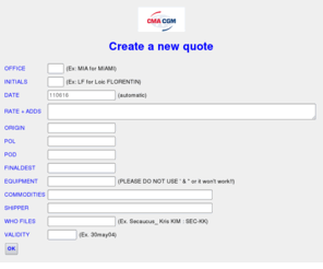 loic.net: CREATE YOUR NEW CMA-CGM USA QUOTE LOG
