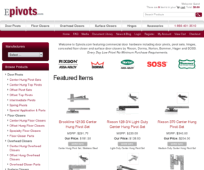 doorpivot.net: Commercial Door Pivots, Floor Closers, Surface Closers and Parts | Epivots
Buy commercial door hardware at Epivots including door pivots, pivot sets,  hinges, concealed floor closers and surface door closers from Rixson, DORMA, Norton and SOSS