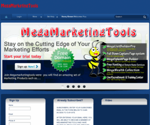 megamarketingtools.com: MegaMarketingTools.com
Marketing Tools for the Internet Marketer including Free Hosting, Auto Responders with Squeeze Pages, Website Builder and much more