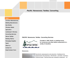 pacificsupplies.com: Pacific - Nonwoven Innovations, Converting Services, Textiles for Industry
Nonwovens, Converting Services, Textiles for Industry, Wholesale Distribution