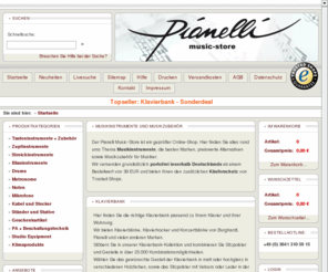 pianelli.de: Musikinstrumente und Musikzubehör | Pianelli Music-Store
Der Pianelli Music-Store ist ein geprüfter Online-Shop. Hier finden Sie alles rund ums Thema Musikinstrumente, die besten Marken, preiswerte Alternativen sowie Musikzubehör für Musiker.