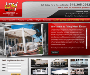 vinylfence-gates.com: Welcome to Vinyl Mart Depot!
Vinyl Mart Depot specializes in the custom design, fabrication, and installation of vinyl fence, custom gates, patio covers, railing, decking and arbors.